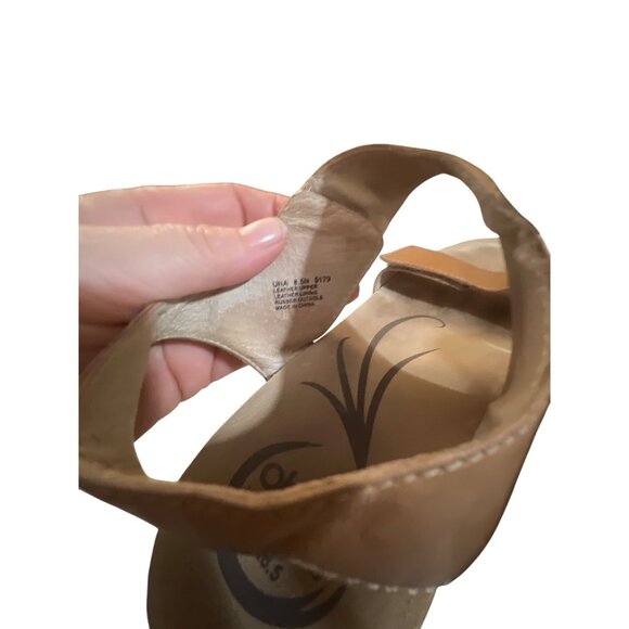 Abeo Womens Tan Leather Wedge Sandals Size 8.5 - Picture 5 of 7
